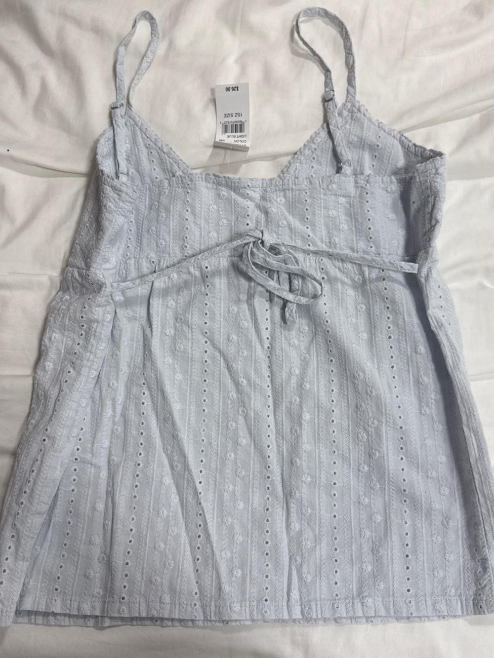 Brandy Melville Light Blue Eyelet Tank Top - Picture 2 of 2